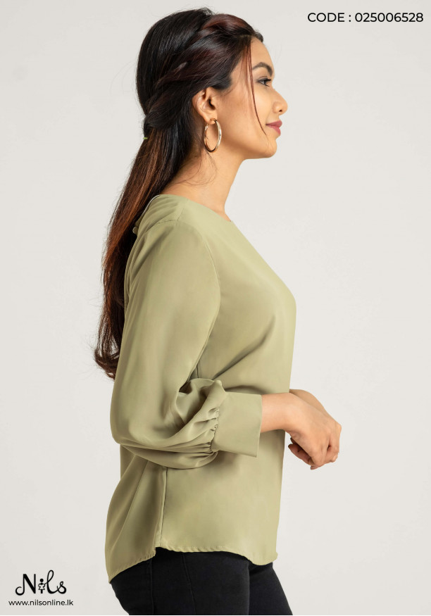 TATUM APPLE GREEN LARGE SLEEVE TOP
